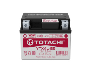 Аккумулятор TOTACHI CMF 3,5 а/ч YTX4L-BS L AGM фото 125965