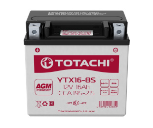 Аккумулятор TOTACHI CMF 16 а/ч YTX16-BS R AGM фото 125962