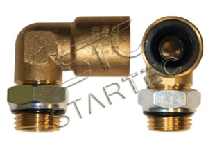 Фитинг латунный  с пласт. вставкой угловой м16х1.5 D=8х1 INF.21.1608L фото 124704