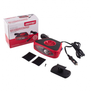 Тепловентилятор 12V SKYWAY в прикуриватель с фонарем черно-красный S02501003 фото 108354