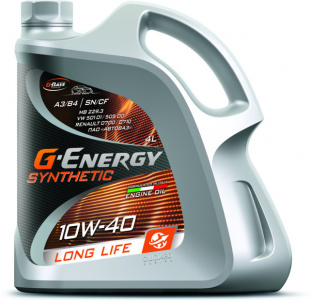 G-Energy Synthetic Long life 10w40 SN/CF  4 л (масло синтетическое) фото 82752