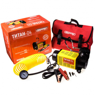 Компрессор метал.100л/мин с крокодилами SKYWAY ТИТАН-04 в сумке 10атм. S02001013 фото 89817