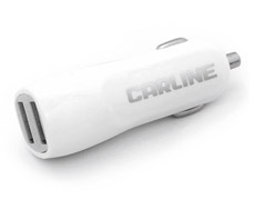 Адаптер автомобильный CARLINE®  2хUSB (1A и 2.1А) в прикуриватель 12/24В, белый Ch-2uw  фото 83952