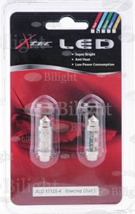 Автомобильная лампа C5W 12V-5W (S8,5-35/11) 4LED White (бл. 2шт) (ALD17125-4) салон фото 89722