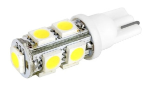 Автолампа диод T10 (W5W) 12V  9 SMD 1-конт Белая SKYWAY (К-Т 2 шт) S08201131 фото 128367