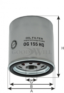 Фильтр масляный OG 155 HQ \5015485\GOODWILL    FORD Focus 2,0 (11-) Ecosport 1,0  (MANN. W7015) фото 100549