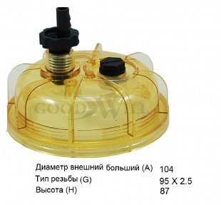 Стакан сепаратора FSG 1002 \3948395S\GOODWILL   (P551860) ДЛЯ ФИЛЬТРОВ FG 1059, (FG 2003-FG 2006) фото 114164