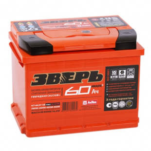 Аккумулятор Зверь  60 А/ч L 620А 242х175х190 фото 89677