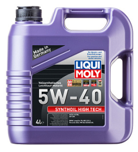 LIQUI MOLY Synthoil High Tech 5W40 SN A3/B4   4 л (масло синтетическое) 2194/1915 фото 123804