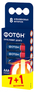 Эл-т питания ФОТОН  LR03 BP8 (бл. 7+1шт) (мизинчиковые) фото 116833