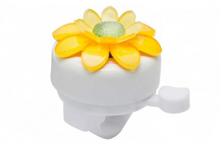 Велосипедный звонок модель 47P-18"Цветок" сталь/пластик,бело-желтый  арт.210203 фото 106264