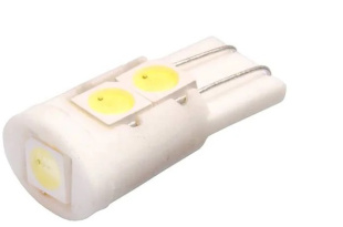 Автолампа диод T10 (W5W) 12V  5 SMD без цоколя 1-конт Белая SKYWAY К-Т 2 шт S08201122  фото 128365