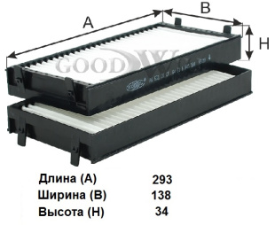Фильтр салона AG 631 2K CF \64316945585\GOODWILL    BMW  (SAKURA. CA-30040)  (MANN. CU2941-2) фото 128246
