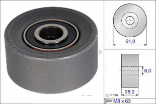 Ролик ремня ГРМ напр. PSC-C009 \24436052\PMC    CHEVROLET Aveo (F14D4) Cruze (1,6-1,8) F18D4,F16D4 фото 96225