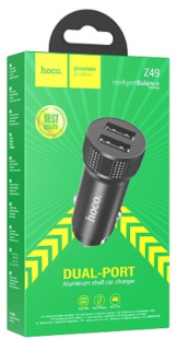 Адаптер в прикуриватель 2USB2.0, черный HOCO Z49 5601 фото 132681