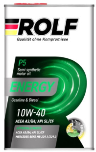 Rolf Energy 10W40 A3/B4 SL/CF 1л (металл) п/с фото 131820
