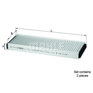MAHLE Элемент фильтрующий салонного фильтра LA 239/S Z0322 (CU 3023-2) фото 110548
