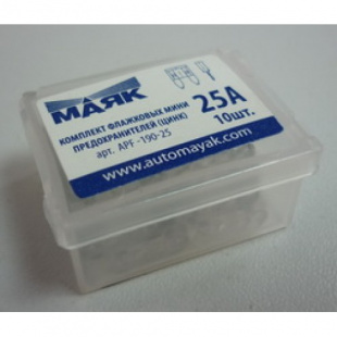 Предохранители МИНИ флажковые цинк 25А (10 шт box) МАЯК APF-190-25 фото 88822