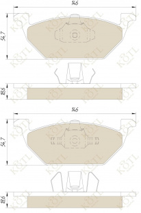Тормозные колодки перед 1357KT \1H0698151\KOTL   VOLKSWAGEN  GOLF , VW JETTA (TRW. GDB1357 , GDB454) фото 115304