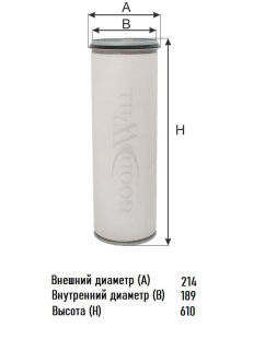 Фильтр воздушный AG 1102/1 \7368215\GOODWILL    LIEBHERR  (P781351) (AF25230) (MANN. CF2100) фото 134887