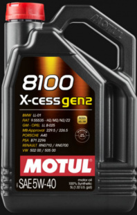 MOTUL 8100 X-cess GEN2 5w40  SN, A3/B4   5 л (масло синтетическое) 109776/111682 фото 99380