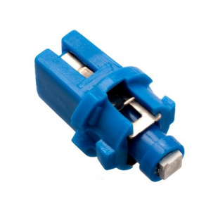Светодиод 12V 1,2 б/ц  с патроном 1SMD BAX8,7D T5 WITH CAP BLUE    МАЯК (10 шт) фото 93386