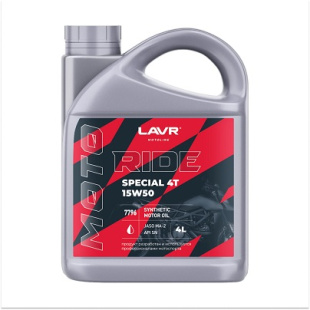 LAVR MOTO Моторное масло RIDE SPESIAL 4T 15W50 SN, 4л Ln7796 фото 130138