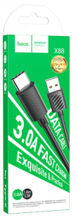 Дата-кабель универ. USB Type-C 1м, 3А, черный HOCO X88 3349 фото 132167