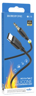 Аудиокабель AUX - адаптер Type-C (подключение к магнитоле) 3.5 Jack, 1м, черный BOROFONE BL18 1069 фото 132675