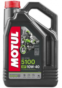 MOTUL 5100 4T 10w40  SM/SG   4 л (масло полусинтетическое) 112859/104068/112125 фото 114532