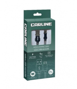 Кабель CARLINE USB-Lightning, тканевая оплетка,1 метр, 2.1 Ампера CAB02121 фото 121885
