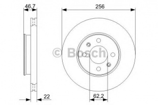 Диск перед. тормоза (к-т 2шт.) 0986479367 \517121G000\BOSCH   (NIBK. RN11002, RN1370)  (TRW. DF4839) фото 87207