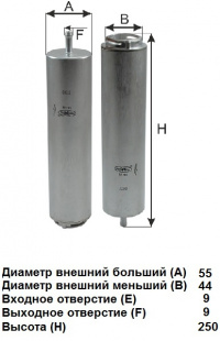 Фильтр топливный FG 165 \13327811401\GOODWILL    BMW (SAKURA. FS-30010) (MANN. WK5002x) фото 114088