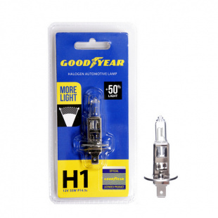 Н1 12V 55W GOODYEAR лампа автомобильная галогенная (P14,5s More Light блистер)   GY011125 фото 107812