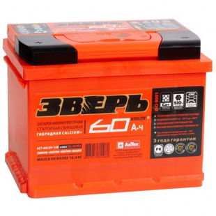 Аккумулятор Зверь  60 А/ч R 620А 242х175х190 фото 118853