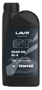 LAVR MOTO Масло трансмиссионное GT  GEAR OIL 75W140 1л LN7903 фото 128381