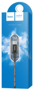 Дата-кабель универ. USB Type-C 2м, 3А, нейлоновая оплетка, черный HOCO X14 2929 фото 132694