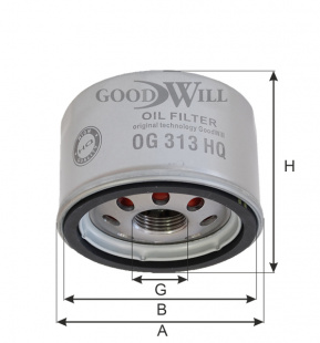 Фильтр масляный OG 313 HQ \7700727479\GOODWILL    RENAULT LOGAN: NISSAN:ЛАДА ЛАРГУС ( MANN. W75/3) фото 100219