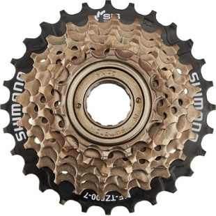 Трещотка Shimano Tourney TZ, TZ500, 7скоростей, 14-28T, черно-коричневая, без упаковки фото 128758