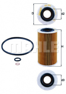 MAHLE Элемент фильтрующий масляного фильтра OX 384D ECO S0322 (HU 718 x) фото 110290