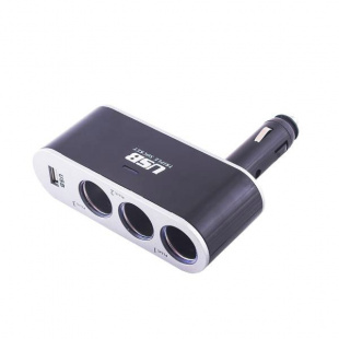 Разветвитель прикуривателя 3 гнезда+USB SKYWAY ЧЕРНЫЙ предохранитель 5А S02301022 фото 105527