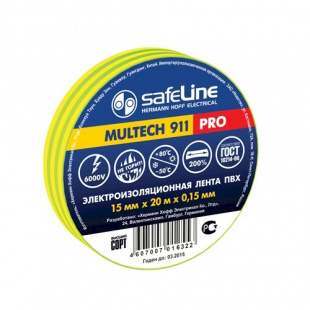 Изолента Safeline  15/20 желто-зеленая фото 88770