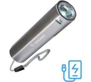 Фонарь ручной КОСМОС (KOS116Lit) аккум/1ВтLED/линза/Li-ion 18650 1200mAh/ABS-пл/USB-шнур фото 130170