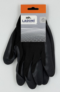 Перчатки покрытые вспененным латексом черные (4153)  фото 129553