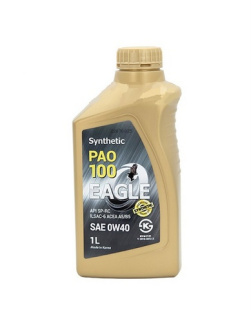 Масло бензиновое EAGLE PAO-100 SYNTHETIC 0W40 API SP  1L фото 123224