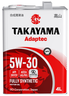 Takayama Adaptec 5W30 A5/B5 SP/CF 4л (металл) синт АКЦИЯ -18% ^ фото 133928