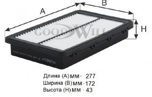 Фильтр воздушный AG 488 \28113D3100\GOODWILL    HYUNDAI Tucson \KIA: Sportage (15-)  (MANN. C28040) фото 114113