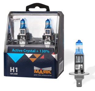 Н1 12V 55W P14.5s Active Crystal + 130% "Маяк" (2 шт) Лампа галогенная 72120AC+130 фото 137108
