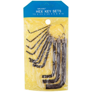 Набор шестигранников KL-9701 1.5/2/2.5/3/3.5/4/5/6/8/10 мм на кольце 230126 фото 134760