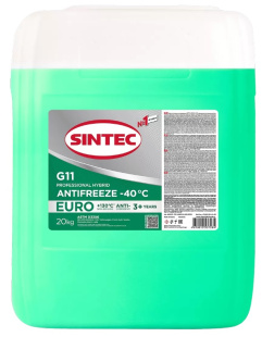 Sintec Антифриз Euro G11 green -40 20кг АКЦИЯ-10% фото 131925